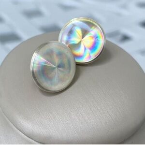 Earrings Vintage Holographic Screw Back